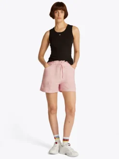 TJW COTTON LINEN SHORT precious pink - stripe