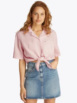 TJW CRP LINEN SS SHIRT precious pink-stripe