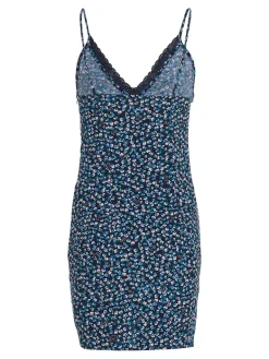 TJW DITSY FLORAL LACE DRESS blue ditsy floral print
