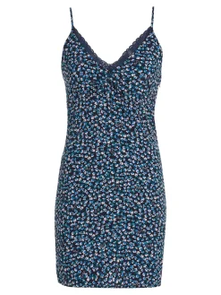 TJW DITSY FLORAL LACE DRESS blue ditsy floral print