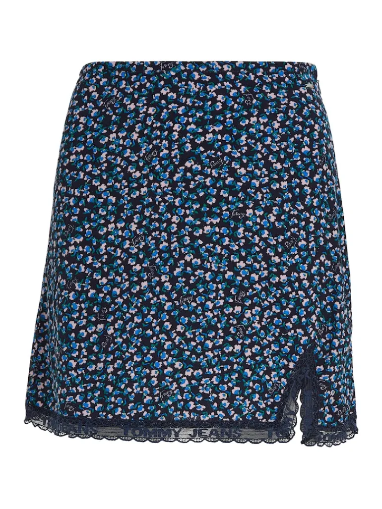 TJW DITSY FLORAL LACE MINI SKIRT blue ditsy floral print
