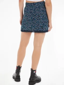TJW DITSY FLORAL LACE MINI SKIRT blue ditsy floral print