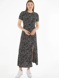TJW DITSY MIDI SLIT DRESS ditsy daisy aop