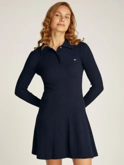 TJW F&F POLO CABLE SWEATER DRESS dark night navy