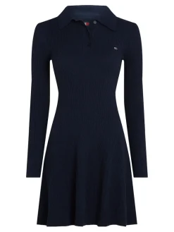 TJW F&F POLO CABLE SWEATER DRESS dark night navy