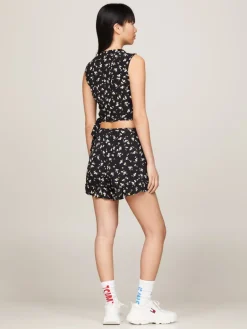 TJW FLORAL RUFFLE WRAP TOP EXT spring floral