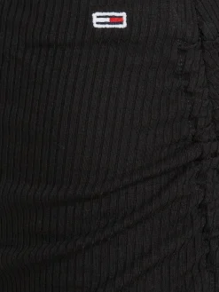TJW GATHERING RIB MINI SKIRT black