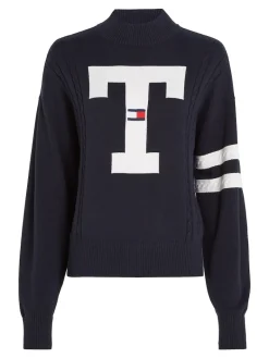TJW LETTERMAN FLAG SWEATER desert sky