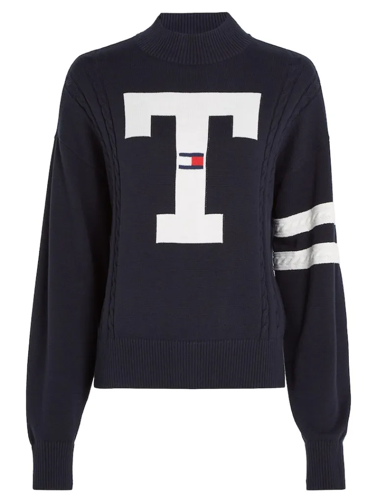 TJW LETTERMAN FLAG SWEATER desert sky