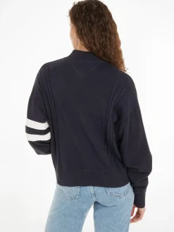 TJW LETTERMAN FLAG SWEATER desert sky