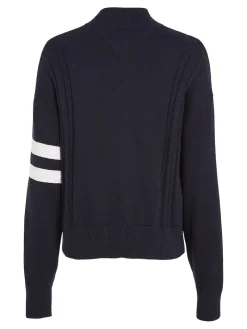TJW LETTERMAN FLAG SWEATER desert sky