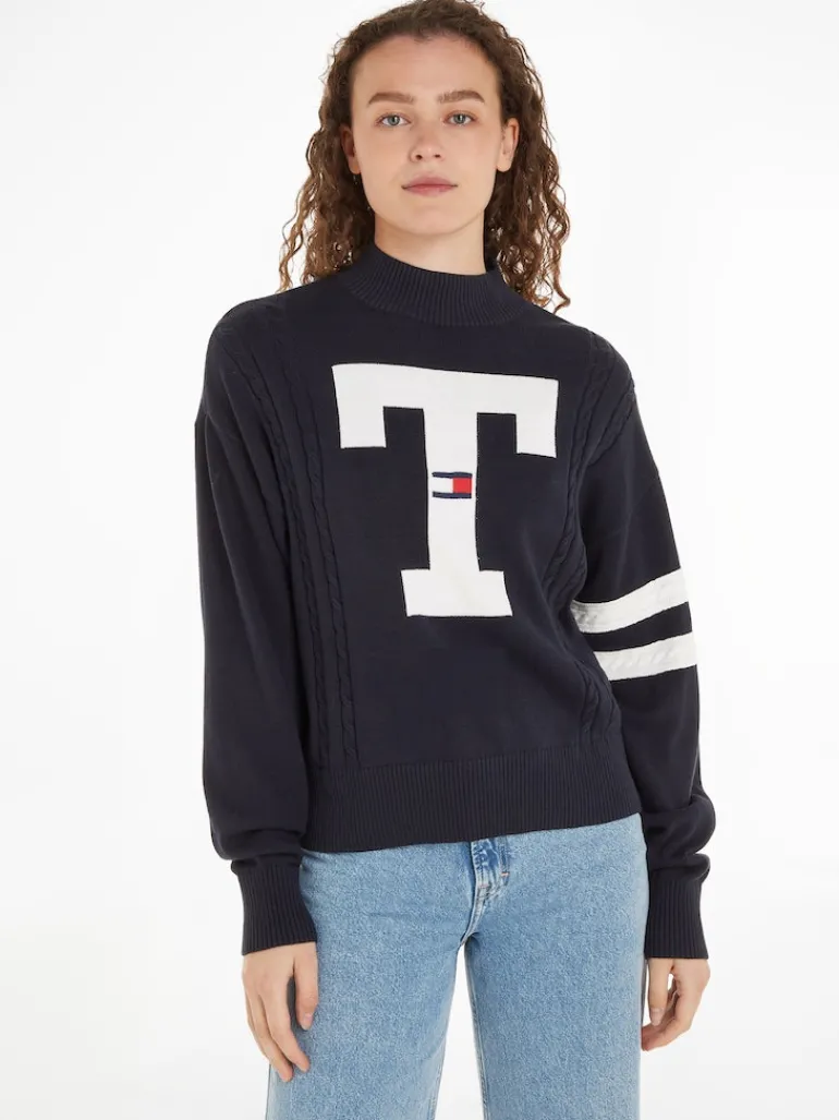 TJW LETTERMAN FLAG SWEATER desert sky