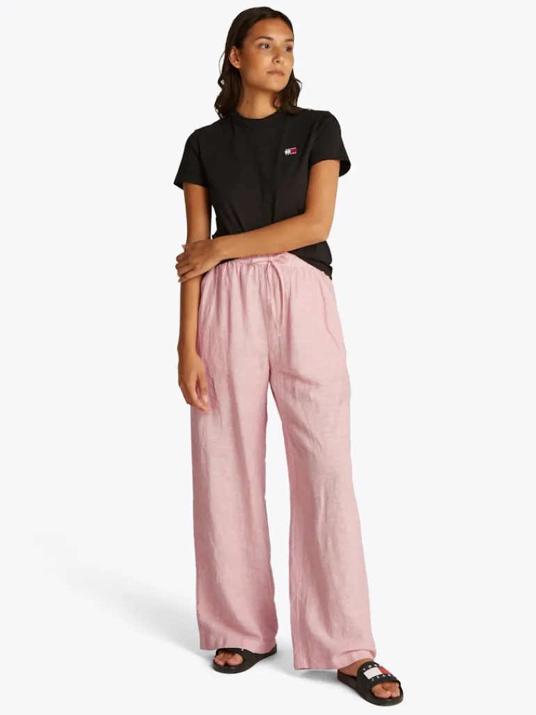 TJW LINEN PANT precious pink - stripe