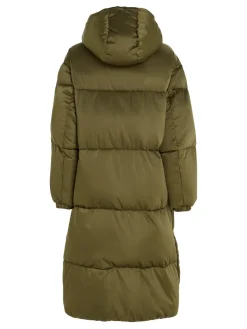 TJW LONG SATIN PUFFER drab olive green