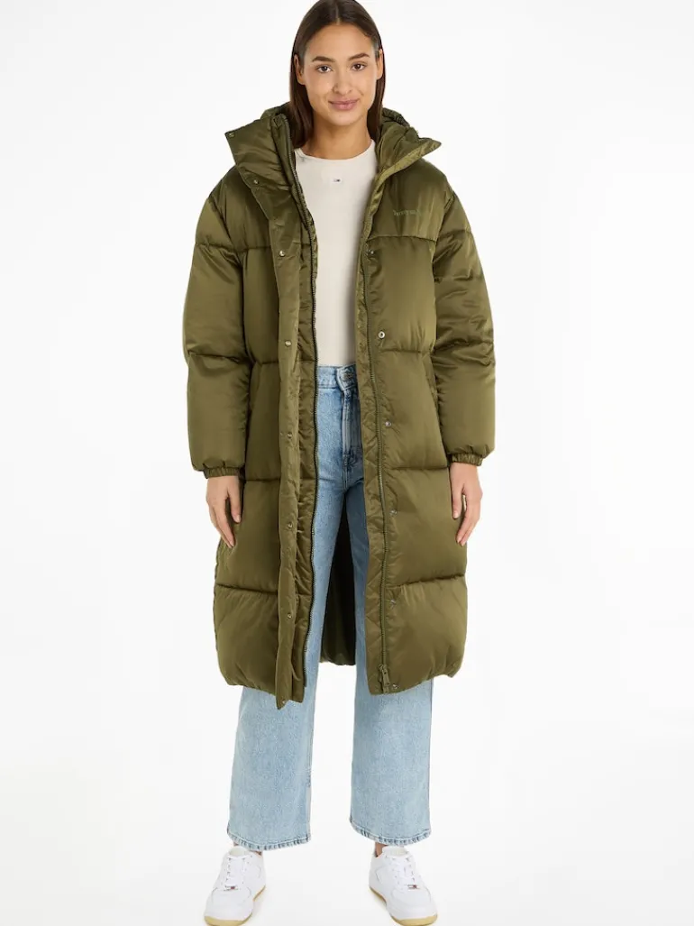 TJW LONG SATIN PUFFER drab olive green