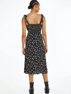 TJW MIDI FLORAL RUFFLE DRESS spring floral