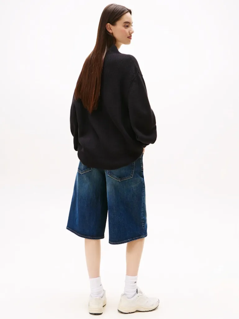 TJW MOCKNECK BADGE SWEATER black