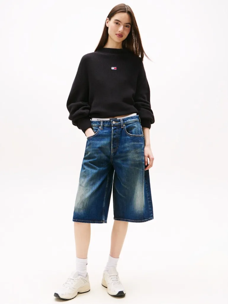 TJW MOCKNECK BADGE SWEATER black