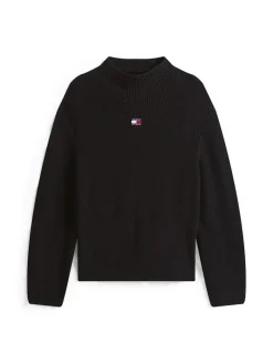 TJW MOCKNECK BADGE SWEATER black