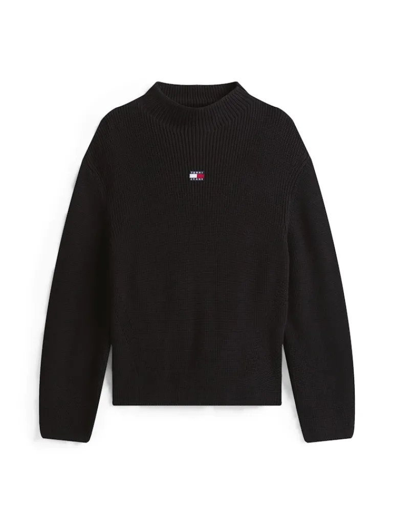 TJW MOCKNECK BADGE SWEATER black