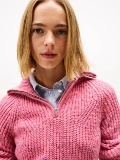 TJW NEP 1/4 ZIP SWEATER mystic pink