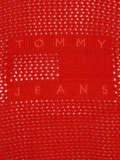 TJW OPEN STITCH FLAG SWEATER deep crimson