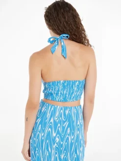 TJW PSYCHEDELIC HALTER TOP blue psychedelic print