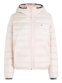 TJW QUILTED TAPE HOODED JACKET faint pink