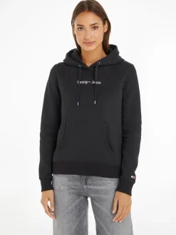 TJW REG SERIF LINEAR HOODIE black