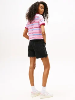 TJW REG SH SCRIPT STRIPE TEE carnival pink - stripe