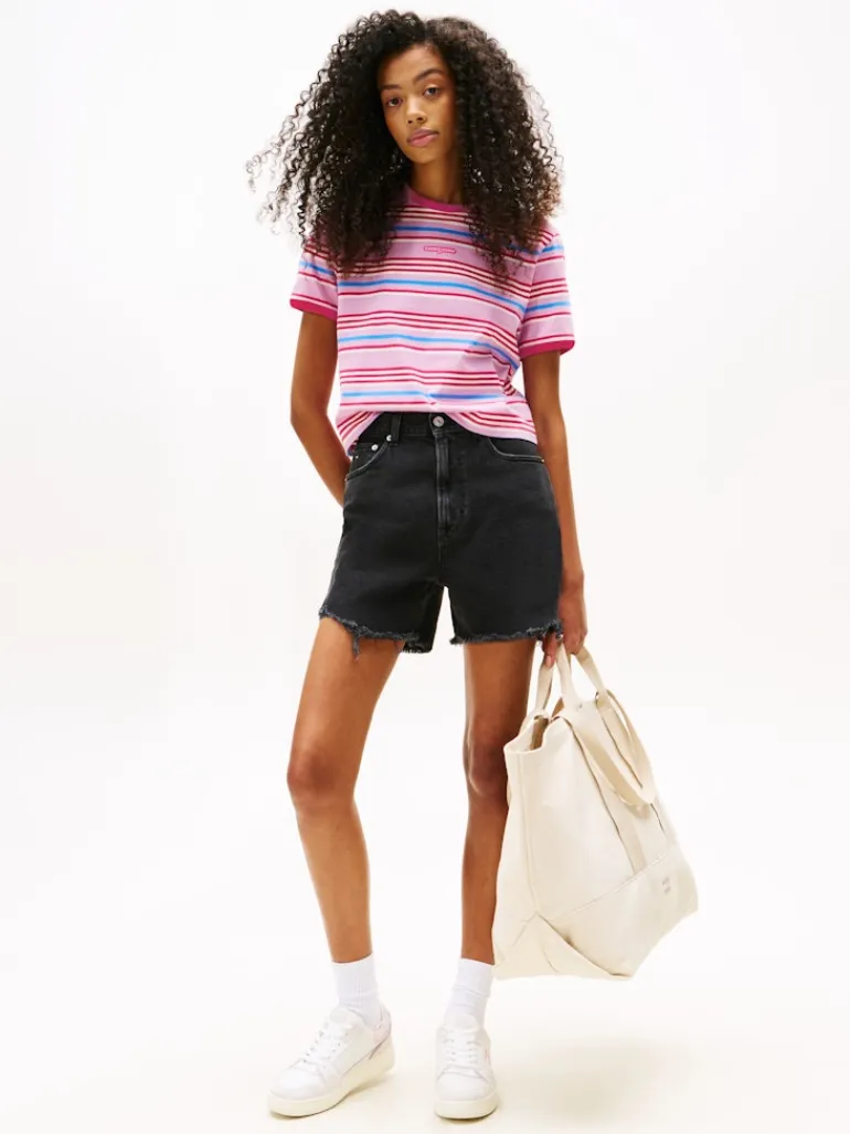 TJW REG SH SCRIPT STRIPE TEE carnival pink - stripe