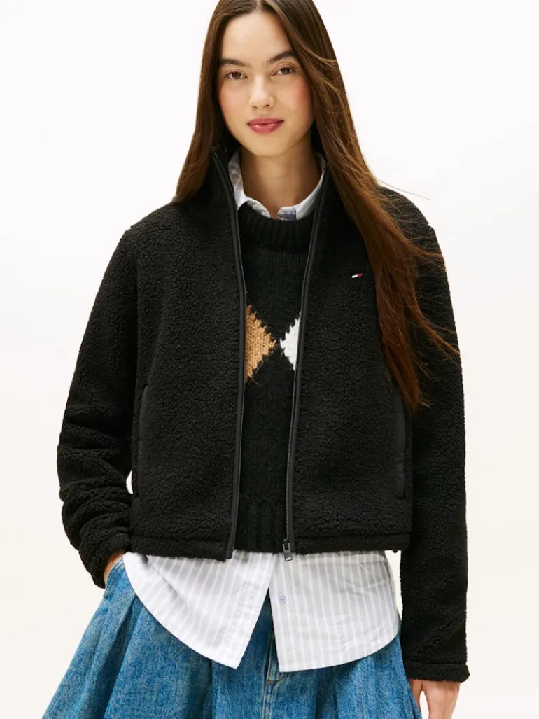 TJW REG SH S-FLAG TEDDY ZIP THRU black