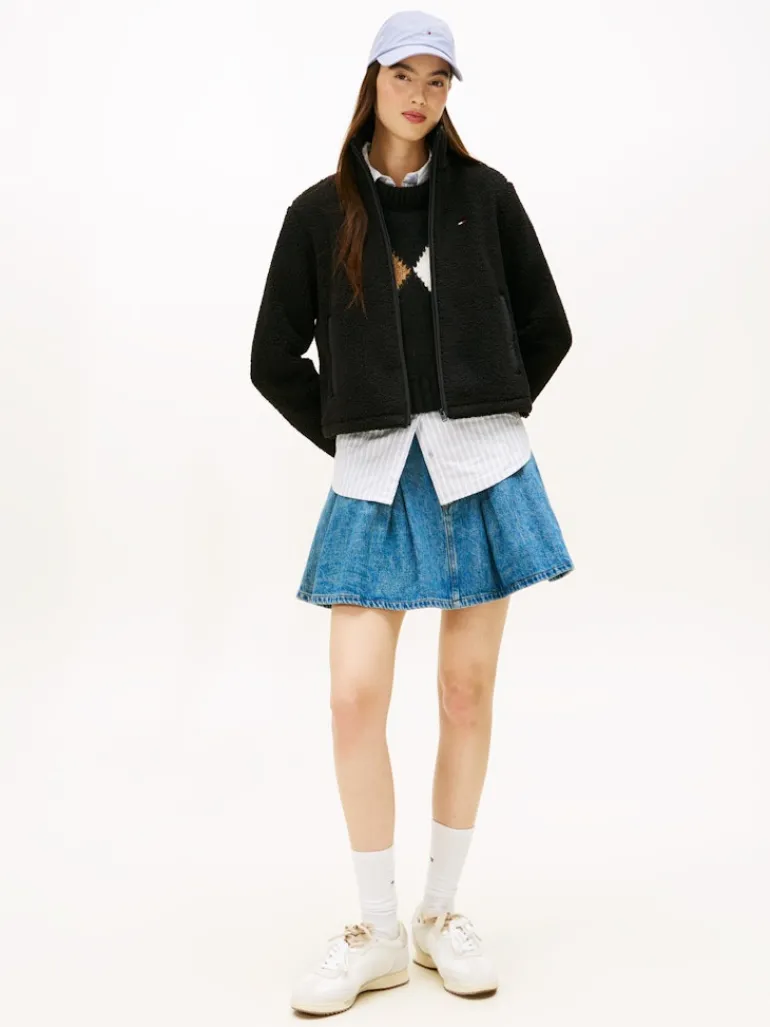 TJW REG SH S-FLAG TEDDY ZIP THRU black