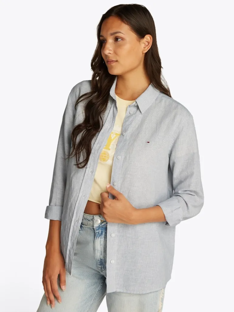 TJW RLX LINEN SHIRT colorado blue - stripe