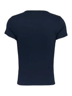 TJW SLIM BUTTON RIB C-NECK SS dark night navy
