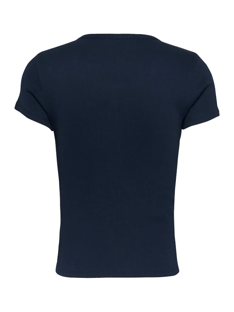 TJW SLIM BUTTON RIB C-NECK SS dark night navy