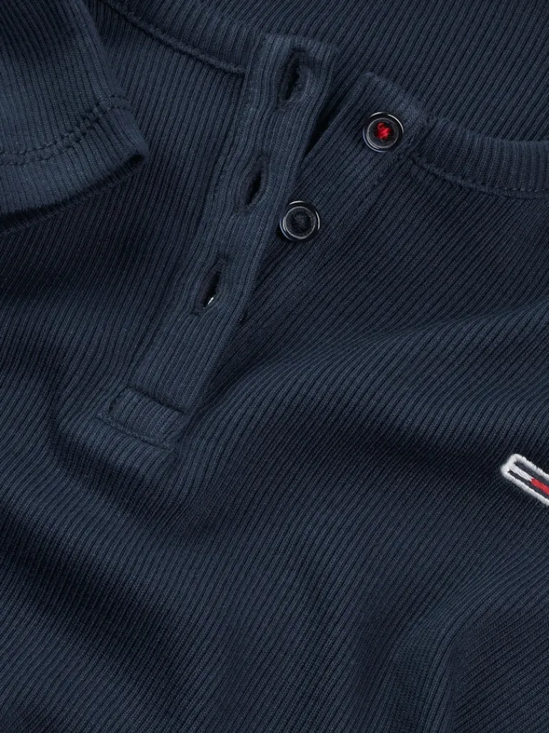 TJW SLIM BUTTON RIB C-NECK SS dark night navy