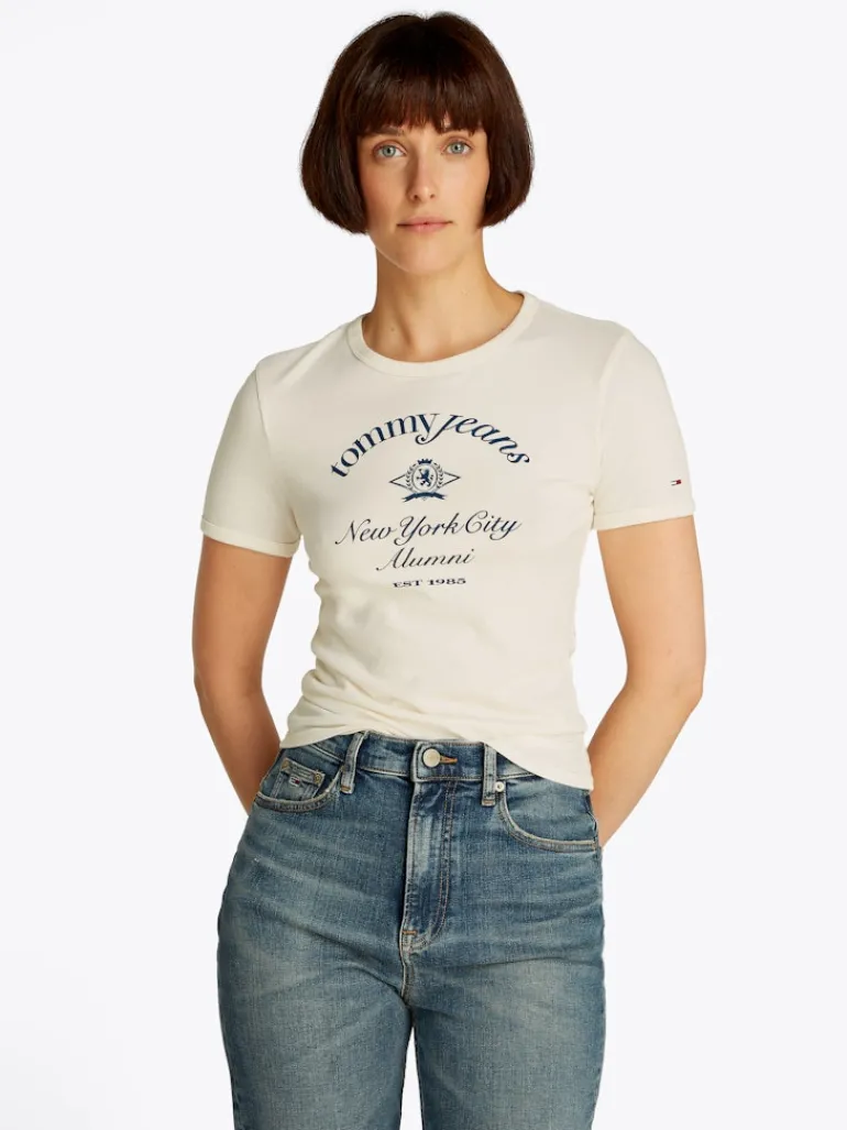 TJW SLIM CREST NYC RINGER TEE ancient white