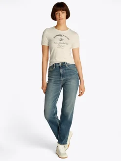 TJW SLIM CREST NYC RINGER TEE ancient white