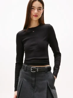 TJW SLIM ESSENTIAL RIB LS black