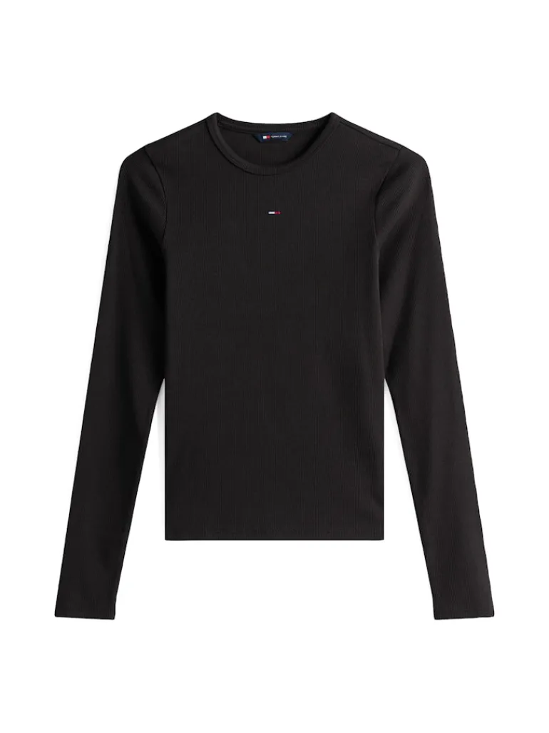 TJW SLIM ESSENTIAL RIB LS black