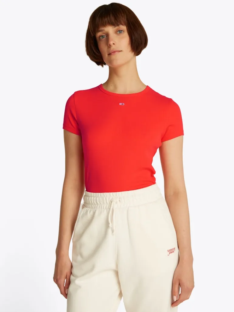 TJW SLIM ESSENTIAL RIB SS EXT bright vermillion