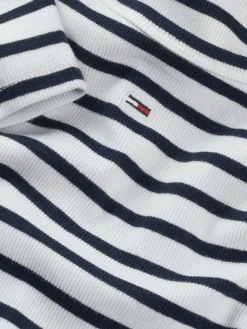TJW SLIM ESSENTIAL RIB SS EXT ecru - navy stripe