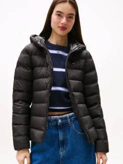 TJW SLIM HOOD PRNT DOWN JCKT EXT black