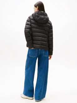 TJW SLIM HOOD PRNT DOWN JCKT EXT black