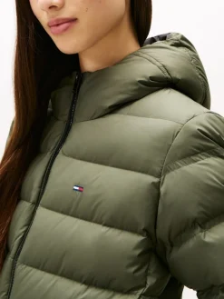 TJW SLIM HOOD PRNT DOWN JCKT EXT pewter green