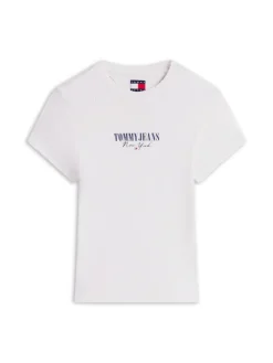 TJW SLIM LOGO 2 POINTELLE TEE ecru