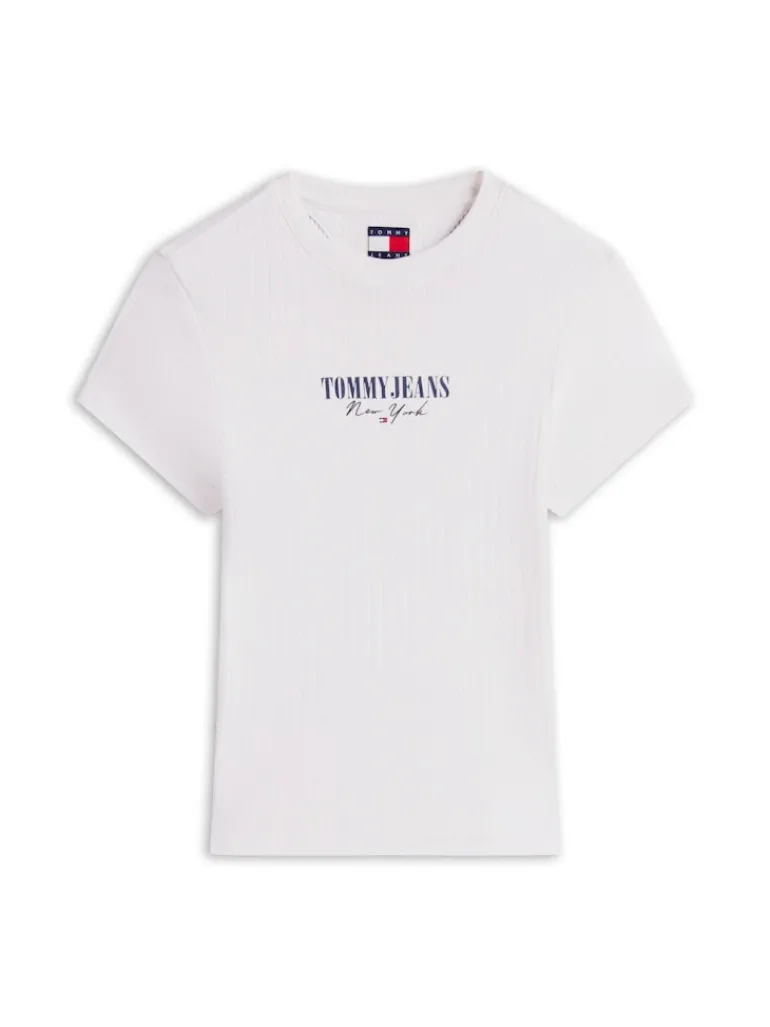 TJW SLIM LOGO 2 POINTELLE TEE ecru