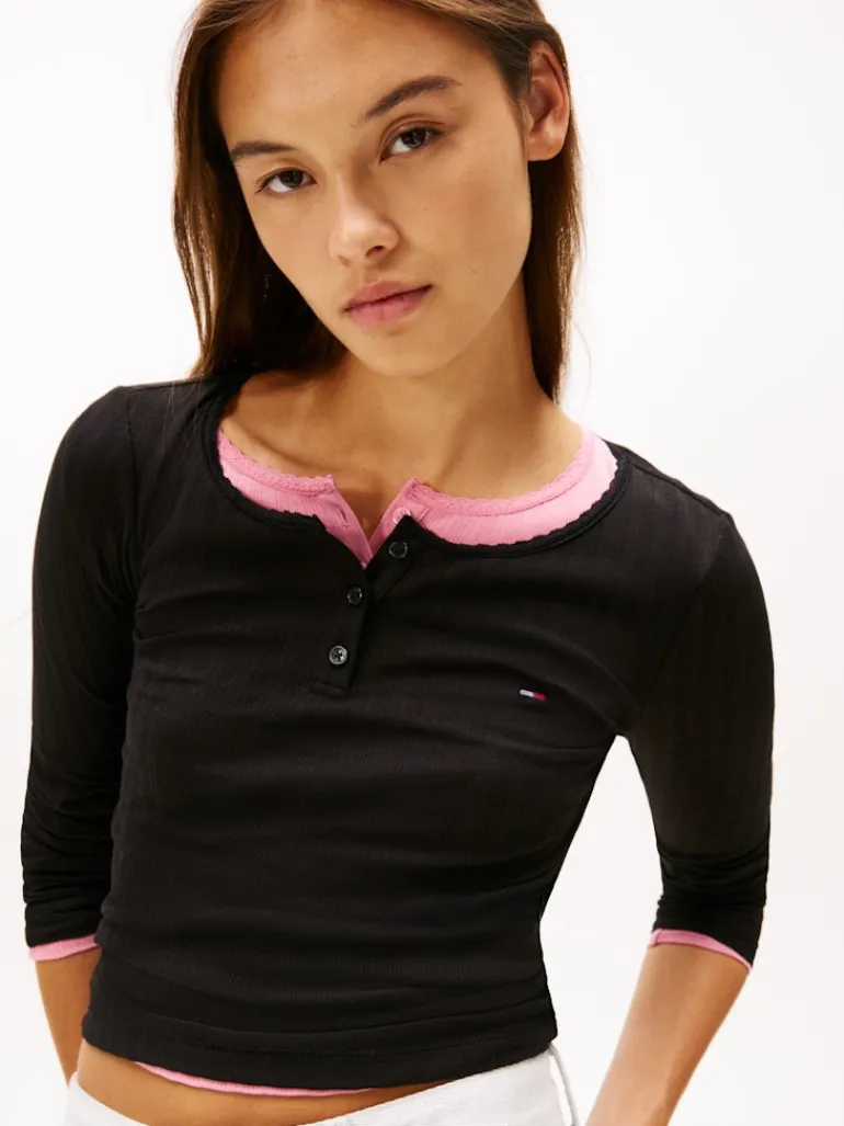 TJW SLIM SH IRREGULAR RIB LS black