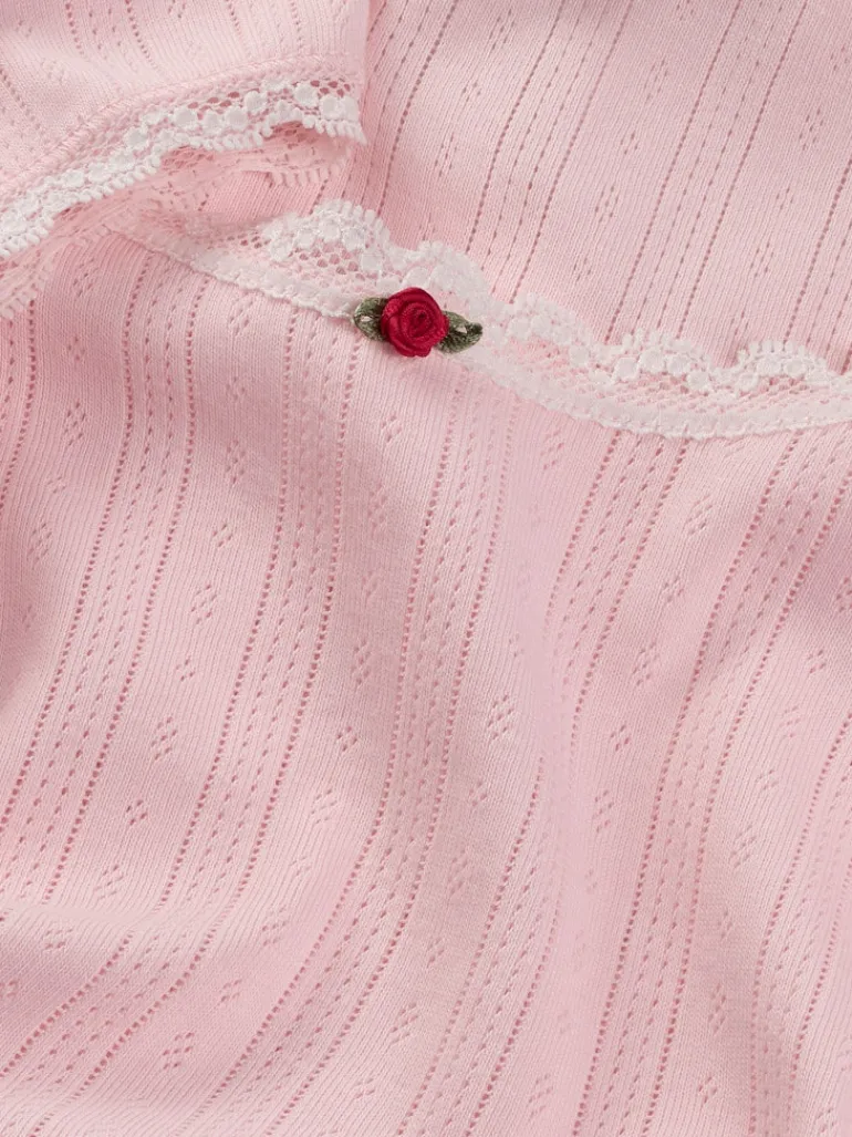 TJW SLIM SH POINTELLE SS TEE EXT precious pink
